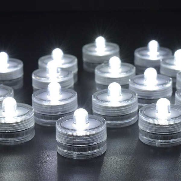 LED-lys T-lys Flammeløse Vandtætte Batteridrevne Under Vand