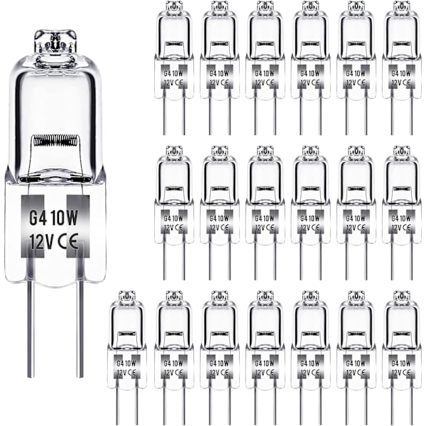 G4 halogeenilamput lämmin valkoinen 12v 10w 20 kpl