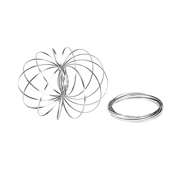 3d Magisk Leke Arm Slinky Toroflux Flippy Flux Flow Ringer Spinner Dynamisk Armbånd, Sølv