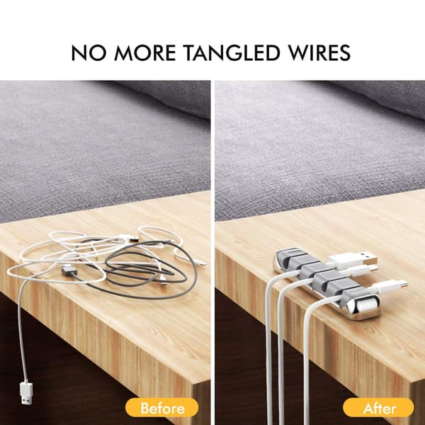 Desktop Cord Metal Wire Cable Clips for Organizing Cable (Grey)