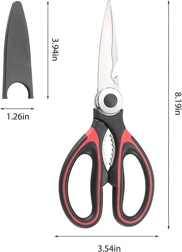 Kitchen Scissors, 2-pack Heavy Duty Kitchen Shears, Scissors for Kitchen Use, Stainless Steel, Poultry, Fish, Meat, Vegetables