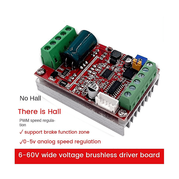 TS-6-60v Bldc Trefaset Dc Børsteløs Motorkontroller 400w Pwm Hall Motorkontroll Driverkort(med