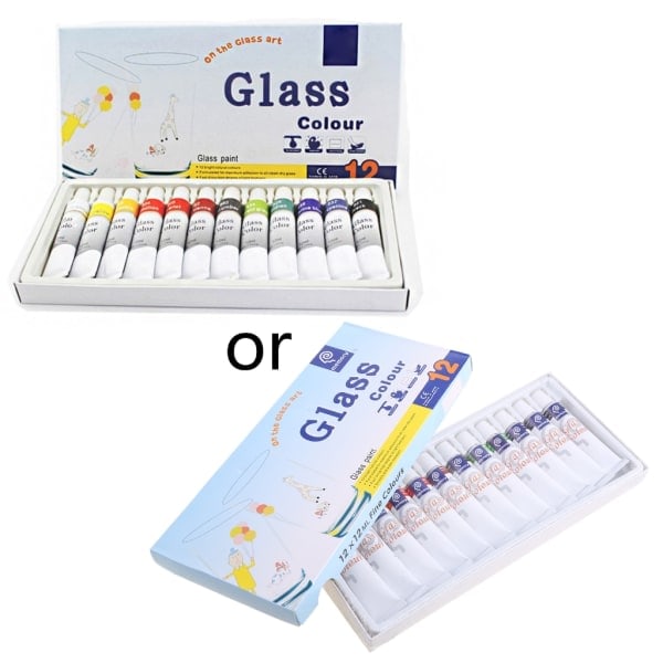 12 ml 12 färger glasfärg akryl handmålade pigment ritrör konstmaterial SQBB