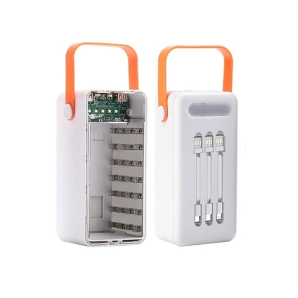 TS-Dual USB 28x18650 Fodral Mobiltelefon Snabb Lagring DIY (snabb Laddning Vit)