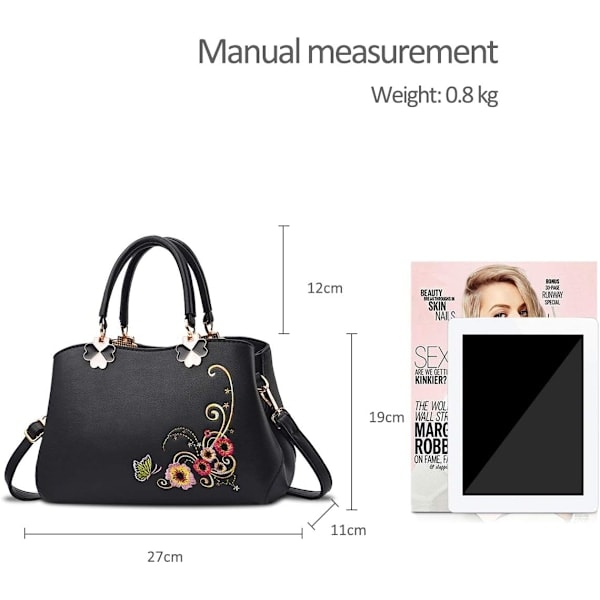 Retro Håndvesker med Topphåndtak Dame Crossbody Veske Kvinner Mote Sho{HH}