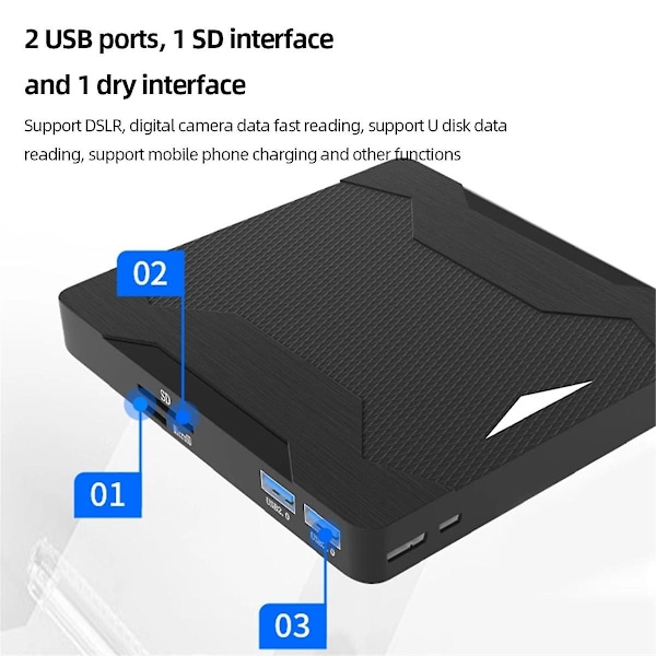 TS-Usb Extern DVD-läsare Usb 3.0 Typ C Dvd-rw Cd-rw Brännare Inspelare Tf Sd Optisk Enhet Cd Dvd Rom