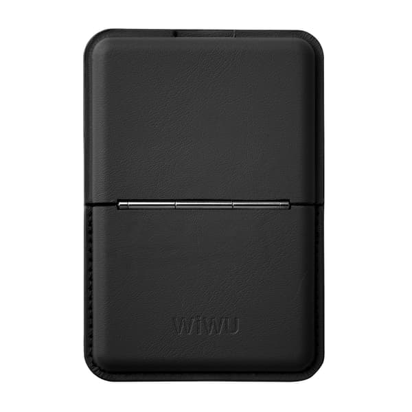 TS-WIWU Card Holder with Magnetic MagSafe Compatibility in PU Leather - Black