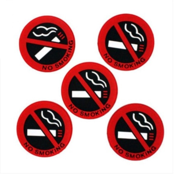 Rökförbudsskylt Varningslogotyp Biltaxidekal (röd, 15 st)