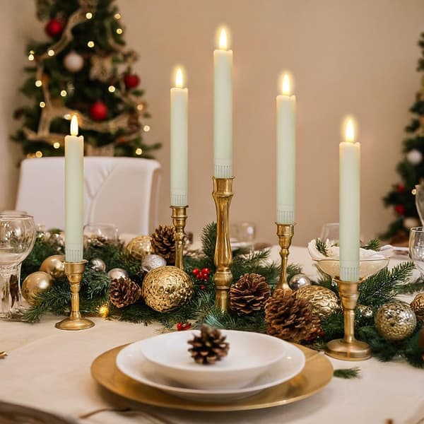 6-pack Battery Operated LED Candles with Remote Control and Timer, Real Wax, Flickering Warm White Light D