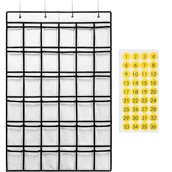 Mobiltelefonhållare för klassrum, mobiltelefonorganisatör, väggmonterat fickdiagram för klassrum