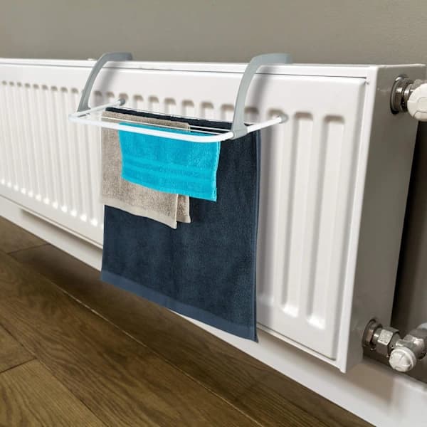 Clothes Drying Rack - Hanging Rack for Radiator and Balcony, Small Size, 3m Large Drying Capacity, White, 50cm Length