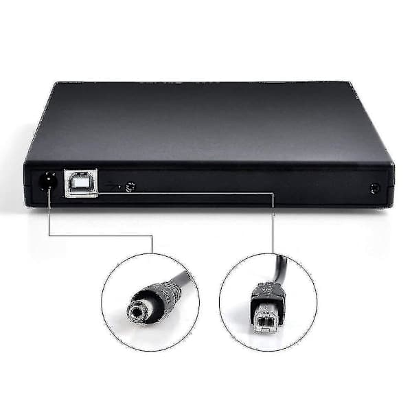USB 2.0 Ekstern CD/DVD-afspiller Sort