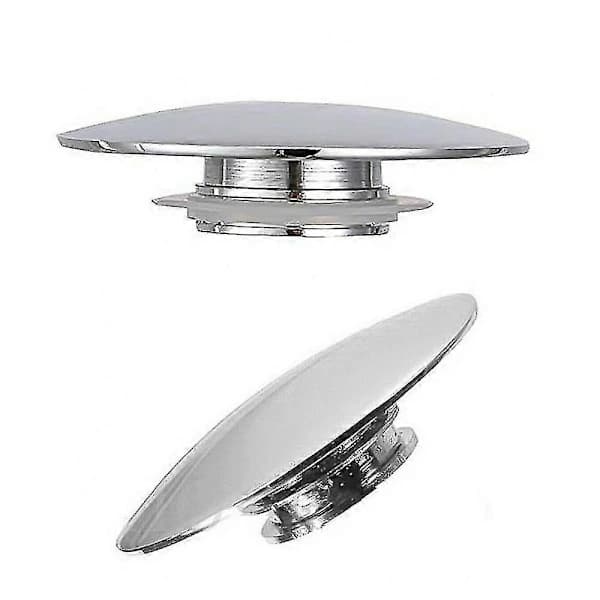 66mm Silver Krom Handfat Avfall Pop-up Sänkkork Click Clack Tryckknapp Badrum Handfat Sänka Upp Avlopp Stopp Avloppstäckning