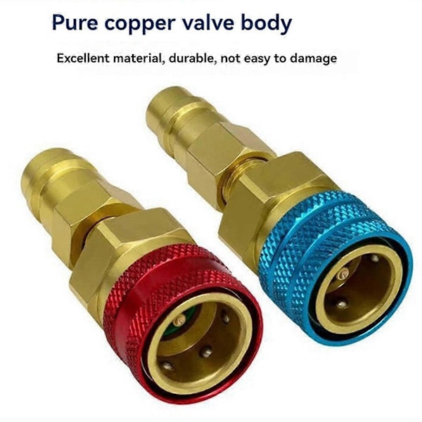 R1234YF Adapter, R134a till R1234yf Snabbkoppling, R1234YF Snabbkoppling, Hög- och Lågtrycks Omvandlingskit, R1234yf Snabbkoppling