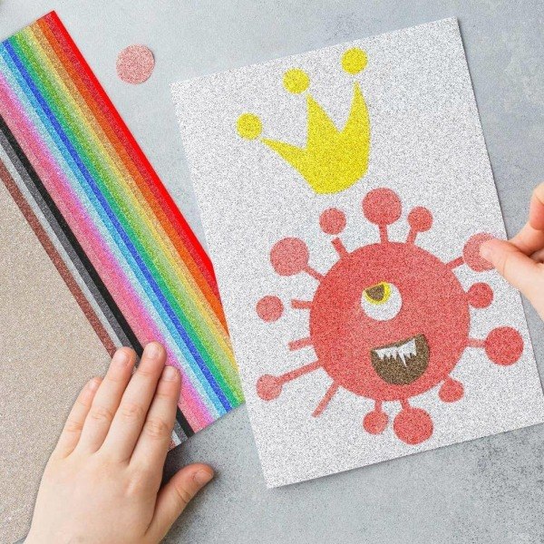 A4 glitterpapir, 10 tilfeldige farger 20 ark kartong - Perfet