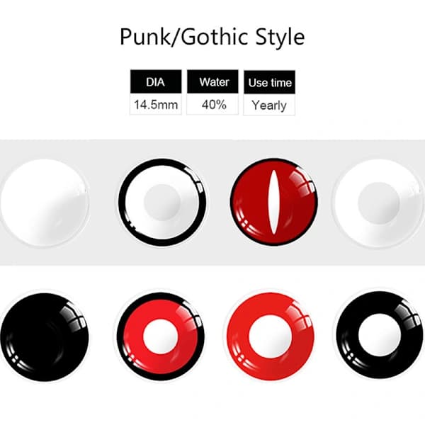 Färgglada Halloween kontaktlinser Anime Cosplay Ögonlinser Pure red