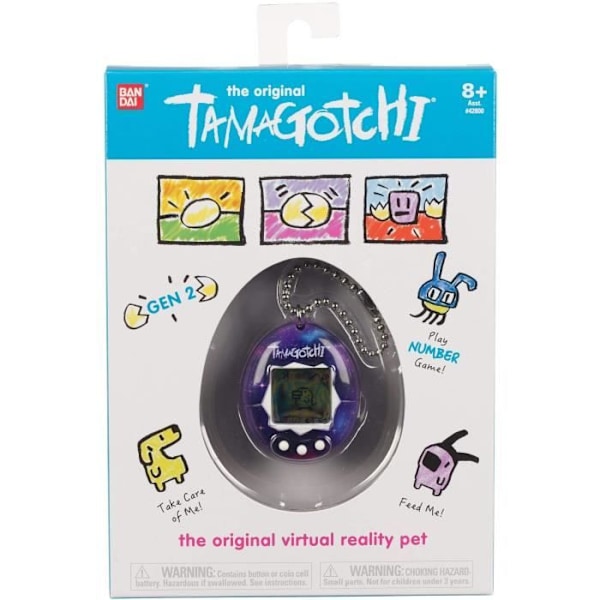 Original Tamagotchi - Galaxy - BANDAI - För barn - 8 år och äldre - 2 års garanti Lila