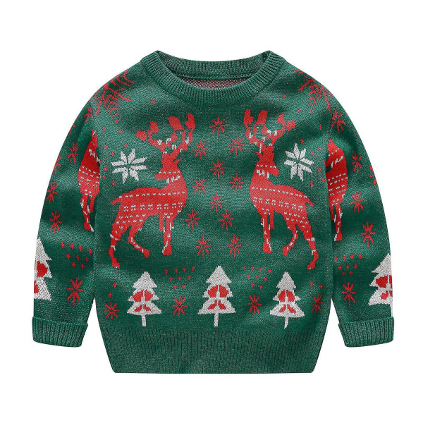 Jultröja Toddler Långärmad Vinter Mjuk Varm Mysig Barnspis Härlig tröja till julklapp 100cm
