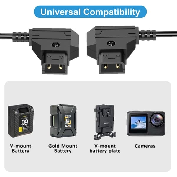 TS-jatkojohto Anton Bauer V-Mount -kameran D-Tap uros - D-Tap uros 1,5 m
