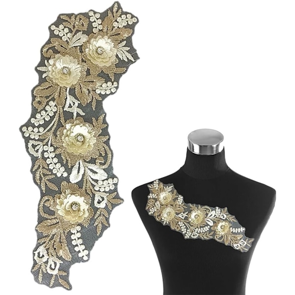 Applikation Broderi - 3D Blomspets för DIY Sömnadsprojekt