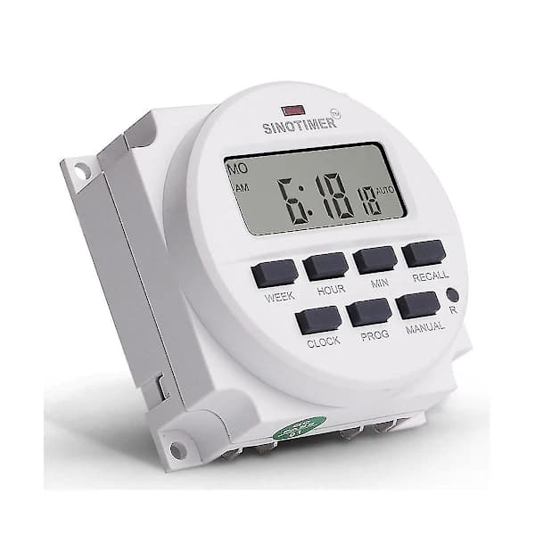 Tm618h-4 Dc 12v Volt Spændingsudgang Digital 7 Ugentlig Programmerbar Timerkontakt Tidsrelæ Controller 12v Timer Hvid