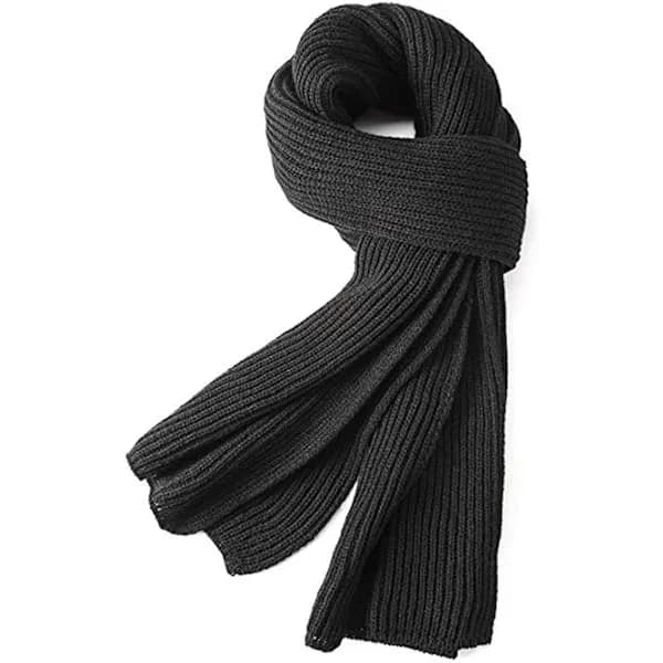 Varm höst- och vinterhalsduk, Unisex enfärgad stickad vinterhalsduk