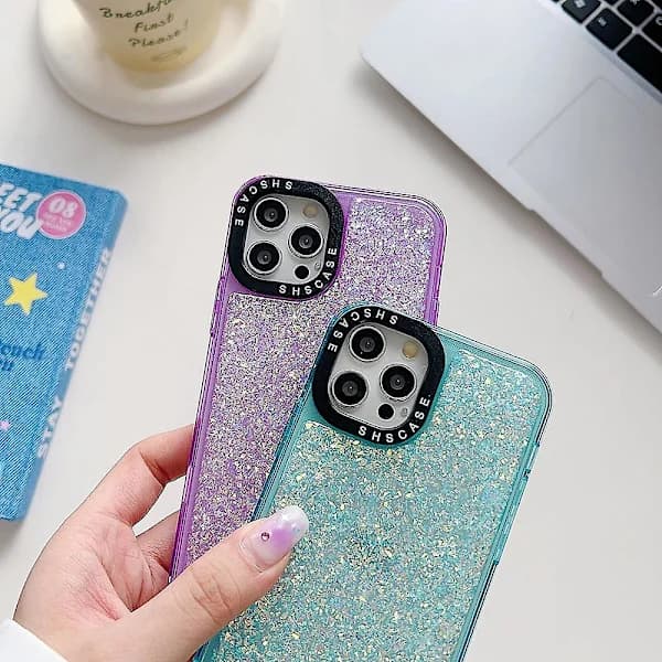 Glitter Epoxy -puhelinkuori iPhone 15 Plus -puhelimelle
