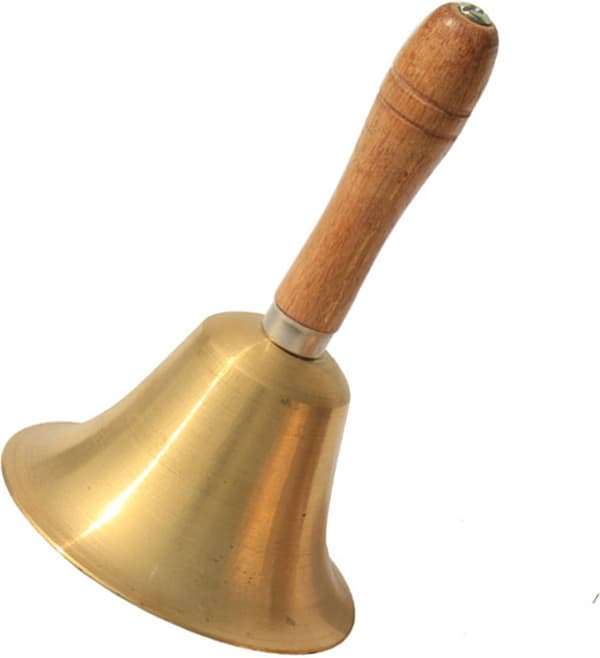 Käsikello, laivakello, puukahva, kuparimessinki, 8cm, 1 kpl