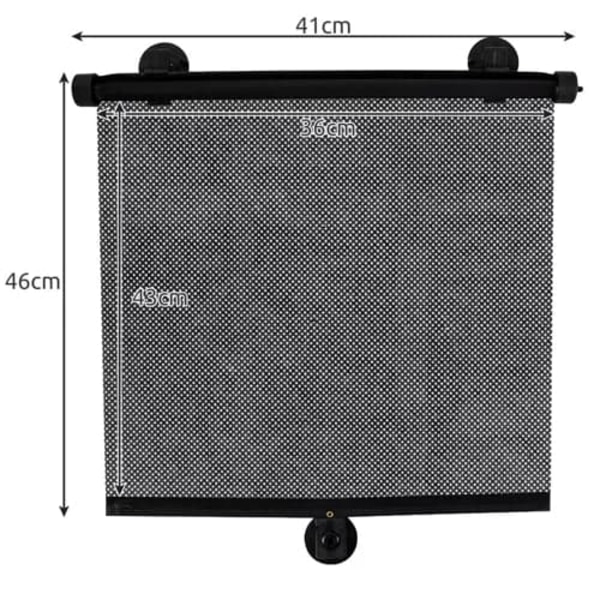 2-Pakning - Solskjerm Rullegardin for Bil - 41x46 cm
