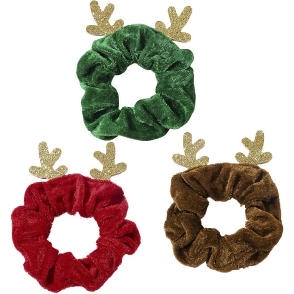 Christmas Hair Scrunchies Bomullshårband (3st)