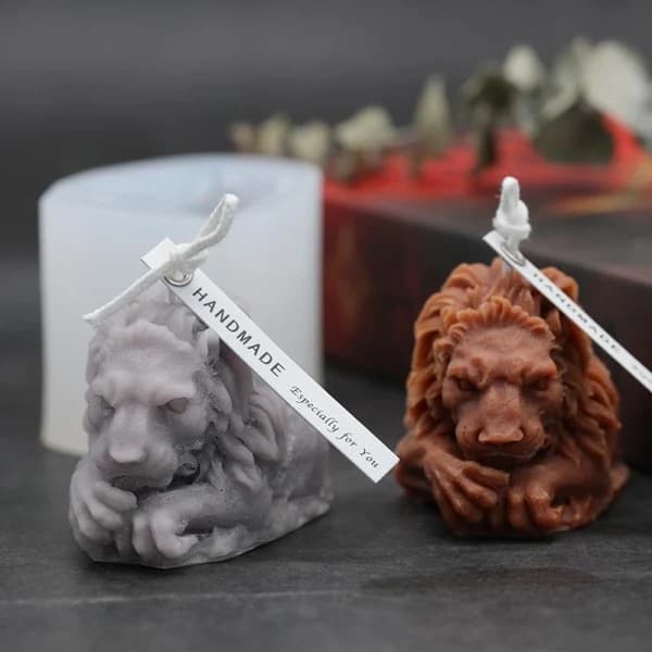 Lysforme lys stearinlys DIY støbeforme i silikoneform MJ1293D Løve