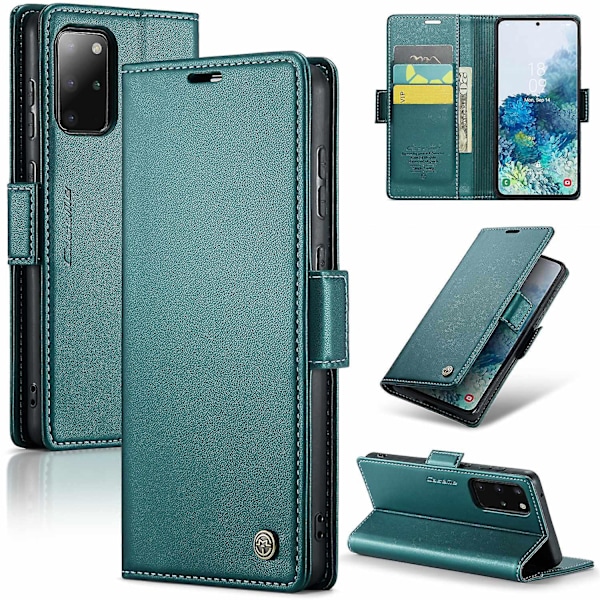 CASEME 023 Serie Telefon Stativ Etui til Samsung Galaxy S20 Plus 5G/4G RFID Blokerende Pengepung Cover