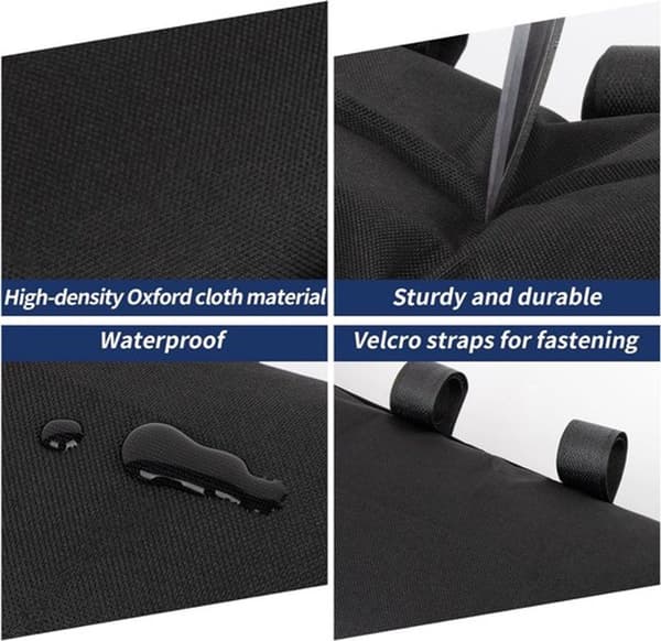 4-pack kapell-sandpåsar 600D polyester viktade påsar för tältben, parasoller och pergolor, ofyllda 20 x 47 cm svarta