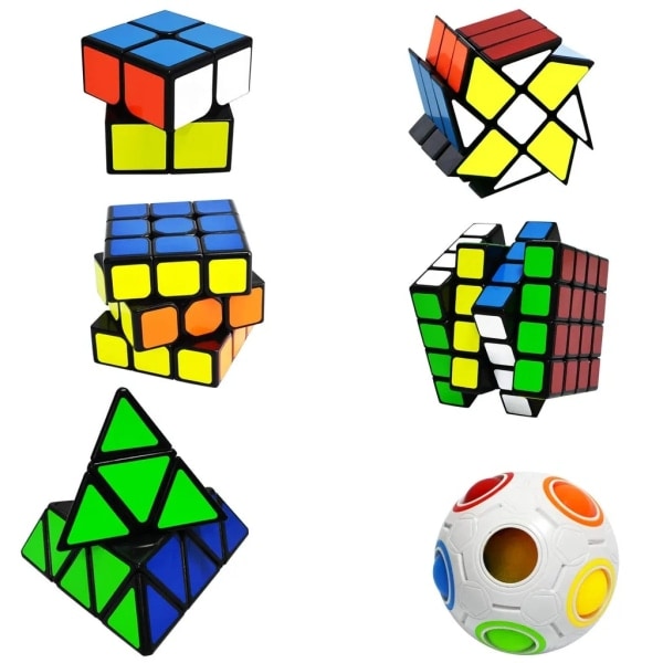 6 Rubiks kuber - 6 stilar - Perfekt