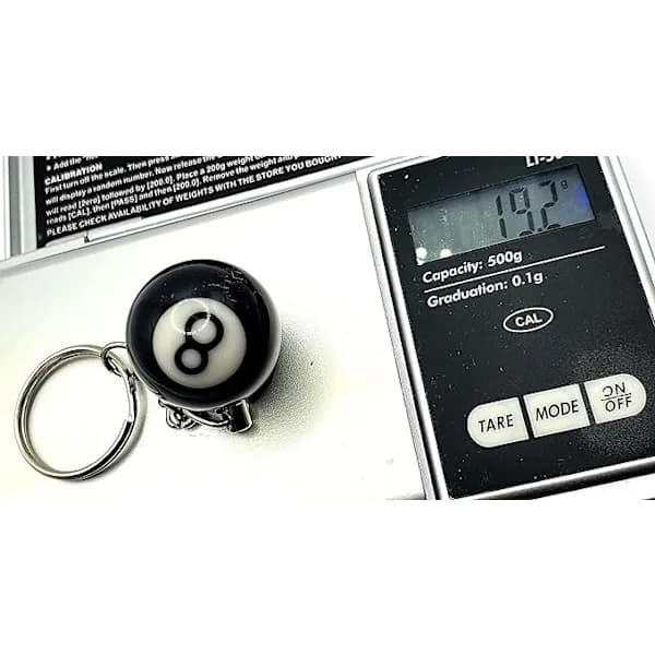 8 Ball Svart Poolboll Nyckelring