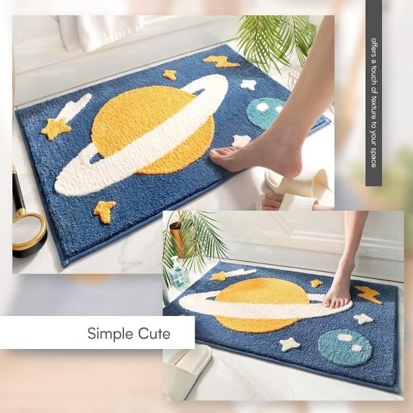Kylpymatto mikrokuitu imukykyinen liukumaton, Planet 15,7\"x23,6\" - Perfet