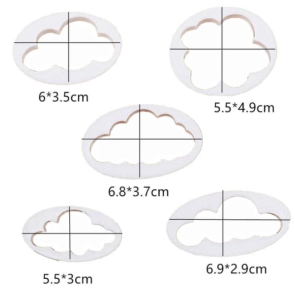 5 stk sky fondant kutter plast kake kjeksform