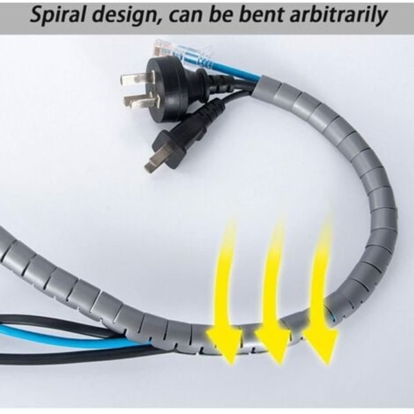 Kabelhåndteringssystem - Kabelskjuler i spiral - 22 mm x 3 meter - Fleksibel kabelorganisator for kontor, hjem, PC, TV