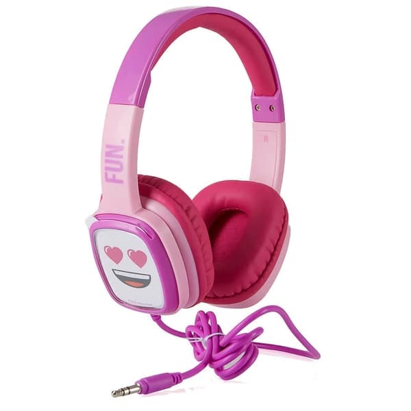 TS-Emoji Flip'N'Switch on-ear hörlurar för barn 4-8 år - Volymbegränsade - Rosa