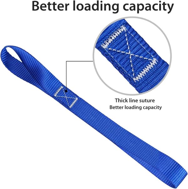 Soft Loops for Tie-Down Straps (8-Pack) 816 kg Load Capacity, 2177 kg Break Strength, Heavy Duty Tie-Down Loops for Securing ATV UTV Motorcycles Scooters