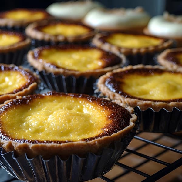 10-pack äggtärtsformar, miniformar för paj i aluminium, återanvändbara non-stick muffinsformar för äggtårtor, cupcakes, pudding, 7,3 x 2 cm