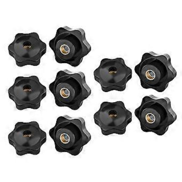 10 Pieces Comfortable Nuts with Handle Multiple Sizes Clamping Solution Star Nut for Easy Manual Adjustment M6