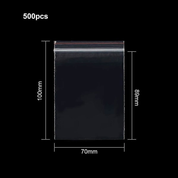 Lot 500 stk Plastposer Lynlås Transparent Små Lommer 10x7cm Tykkelse: 0,04mm