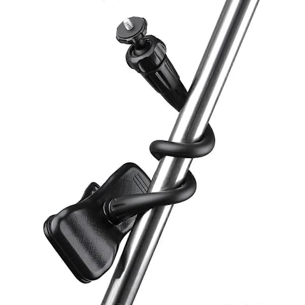 Fleksibel Arm Skrivebordsstang Action Kamera Telefonholder Stativ (Sort)