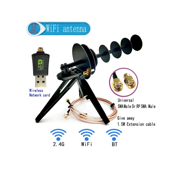 TS-12dbi 2.4g Wifi Signal Mottak Eller Overføring For Retningsbestemt Antenne Datamaskin Trådløst Nettverkskort U