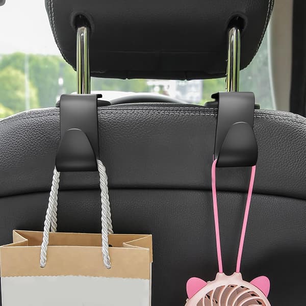 Car Headrest Hooks for Men Women Accessories for Wallet Handbag etc (Single Black)
