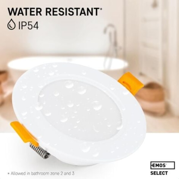 TS-Spot LED Innfelt Downlight LED Takspotter IP54 for Bad, Våtrom, Kaldhvit 6000k 3-pakning Ekstra Flat Runde LED-spotter