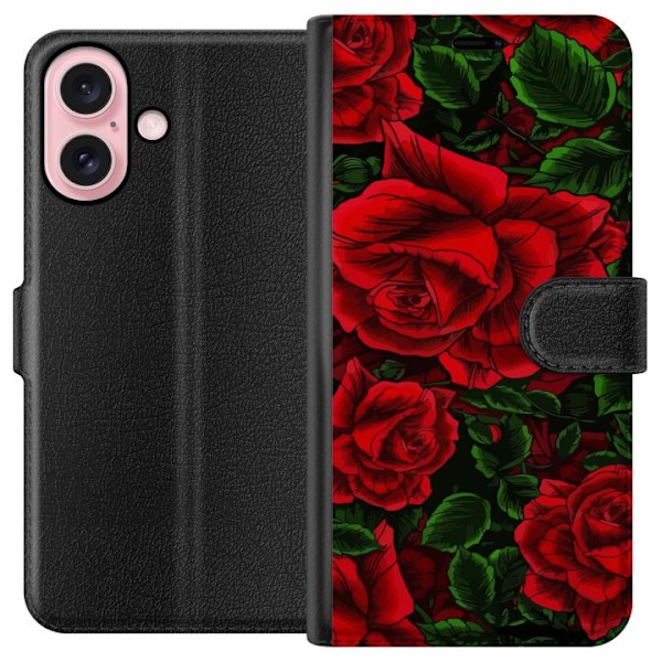 Apple iPhone 16 Lompakko Kotelo Kukkia Floral Lommeboketui