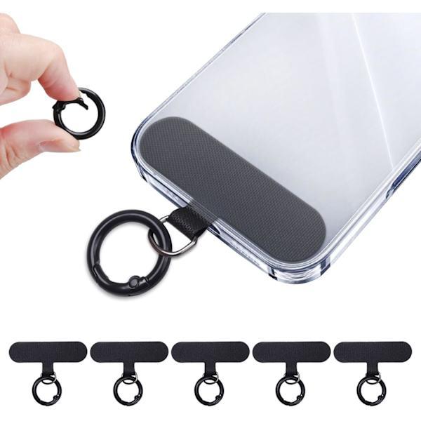 6-pack Phone Mount for iPhone, 6 Spring O-ring Locks, Mobile Phone Lanyard Patch, Phone Strap Replacement Part for All Full Coverage Phone Cases