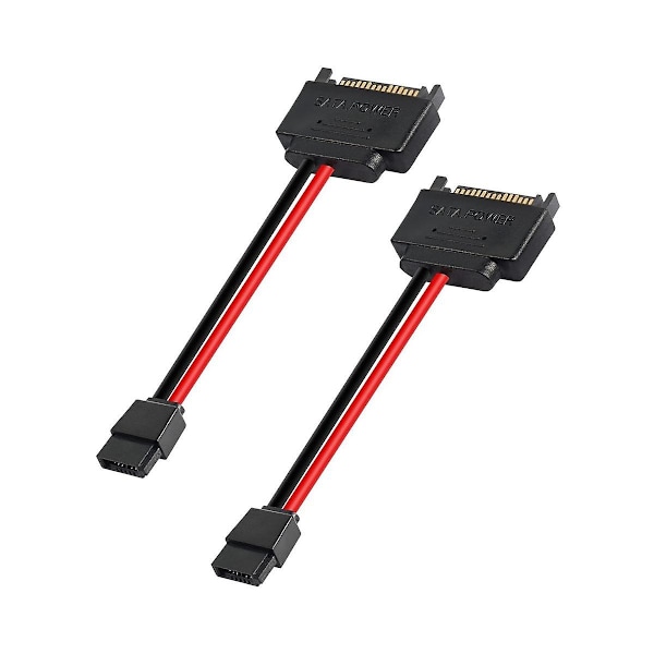 TS-2kpl Sata 15pin Uros - 6pin Sata Kaapeli Sata 15 Pin - 6 Pin Virtasovitin Kaapeli Kannettavan Tietokoneen CD-asemalle